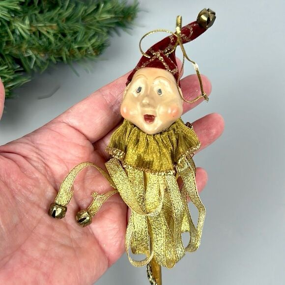 Katherine’s Collection Wayne Kleski Christmas Ornament Clown Jester on a Stick - Picture 2 of 15